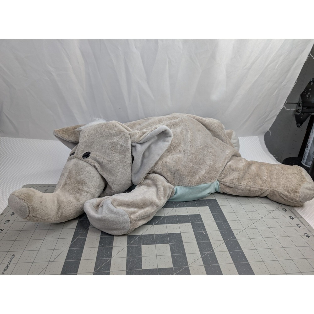 Jay At Play Elephant Plush Microbead Pillow Gray About 26 Inch Long Stuffed
